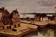 Jean-Baptiste Camille Corot, Honfleur, maisons sur Le quais